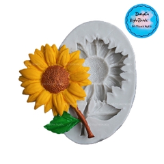 Khuôn Silicon - Hoa Hướng Dương - Mặt 6.5cm - Kèm Lá
