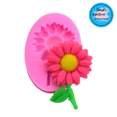 Khuôn Silicon - Hoa Hướng Dương - Mặt 6.5cm - Kèm Lá