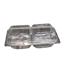 Hộp Nhựa - Chữ Nhật Nắp Gập H162 - 2 Ngăn 2x5cm Cao 4.5cm