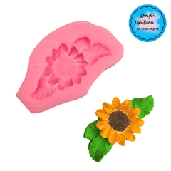 Khuôn Silicon - Hoa Hướng Dương - Mặt 1 Bông Kèm Lá 7.3cm