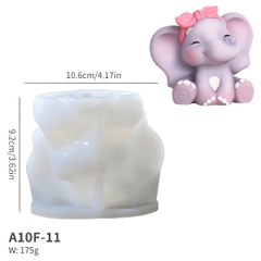 Khuôn Silicon - Động Vật - Con Voi Nơ Đầu 10cm