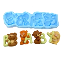 Khuôn Silicon Chữ Baby Gấu 4c