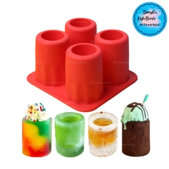 Khuôn Silicon - Bia - Vuông - Ly 4cm H5 Vĩ 4c