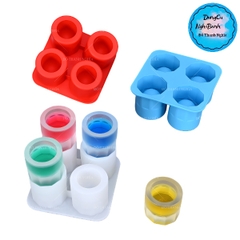 Khuôn Silicon - Bia - Vuông - Ly 4cm H5 Vĩ 4c