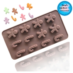 Khuôn Silicon - Noel - Vĩ 6 Người 6 Gậy 12c