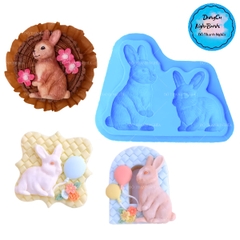 Khuôn Silicon - Động Vật - Con Thỏ - Vĩ 2 Thỏ