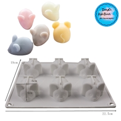Khuôn Silicon - Động Vật - Chuột Nằm Vĩ 6c 6cm