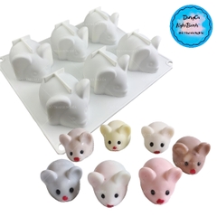 Khuôn Silicon - Động Vật - Chuột Nằm Vĩ 6c 4.5cm