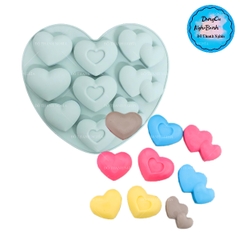 Khuôn Silicon - Trái Tim Kiểu - Vĩ 9c Đôi Lồng Tim