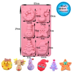 Khuôn Silicon - Noel - Vĩ TH Tuần Lộc Sao Thông 6c