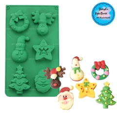 Khuôn Silicon - Noel - Vĩ TH Tuần Lộc Sao Thông 6c