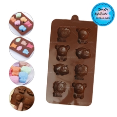 Khuôn Silicon - Động Vật - Vĩ Gấu Hà Mã Sư Tử 8c