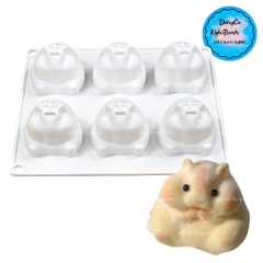 Khuôn Silicon - Động Vật - Chuột Hamster Vĩ 6c 5.7cm