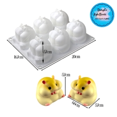Khuôn Silicon - Động Vật - Chuột Hamster Vĩ 6c 6.6cm
