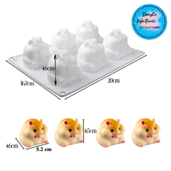 Khuôn Silicon - Động Vật - Chuột Hamster Vĩ 6c 5.7cm