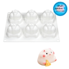 Khuôn Silicon - Động Vật - Chuột Hamster Vĩ 6c 5.7cm