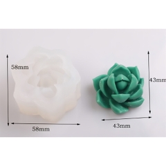 Khuôn Silicon - Sen Đá Nở - Cánh Nhọn 4.3cm