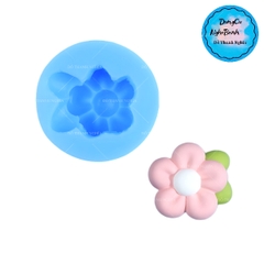 Khuôn Silicon - Hoa Mai Đào 5 cánh tròn kèm lá 3.5x3cm
