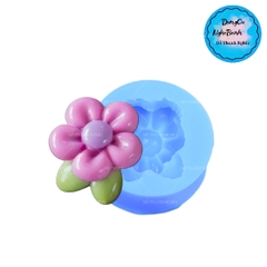 Khuôn Silicon - Hoa Mai Đào 5 cánh tròn kèm lá 3.5x3cm