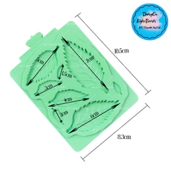 Khuôn Silicon - Lá Hồng - Thẳng - 8c
