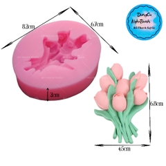 Khuôn Silicon - Hoa Tulip - SL95 - Chùm Hoa Tulip 6.8cm
