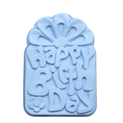 Khuôn Silicon - Đế - Happy Birdthay Xoay Hoa Lớn