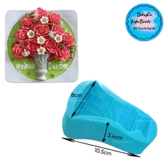 Khuôn Silicon - Bình Hoa - Khía 8.6cm