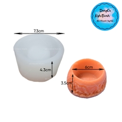 Khuôn Silicon - Chậu Cây - Vỏ Họa Tiết 6cm Cao 3.5cm