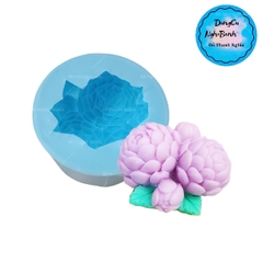 Khuôn Silicon - Hoa Mẫu Đơn - 6cm - Chùm Kèm Lá