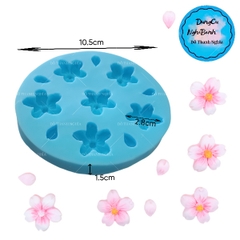 Khuôn Silicon - Hoa Mai Đào Nằm - 2.8cm - 6c Cánh Cắt