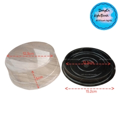 Hộp Nhựa - Tròn H12 - 14cm Cao 5cm - Đế Đen