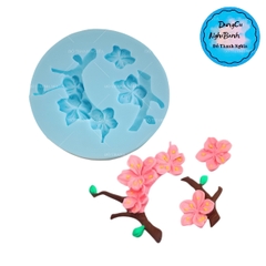 Khuôn Silicon - Hoa Mai Đào Nằm - 6.5cm - Cành Cây - 2c