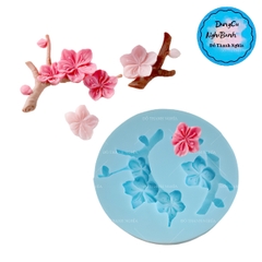 Khuôn Silicon - Hoa Mai Đào Nằm - 6.5cm - Cành Cây - 2c