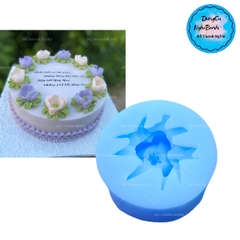 Khuôn Silicon - Hoa Lan - 5cm - Nhô Kèm Lá