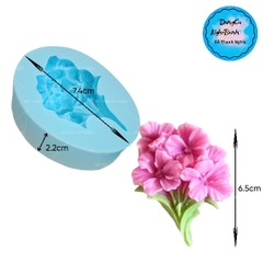 Khuôn Silicon - Hoa Mai Đào - Chùm 4 Mai Kèm Lá