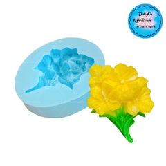 Khuôn Silicon - Hoa Mai Đào - Chùm 4 Mai Kèm Lá