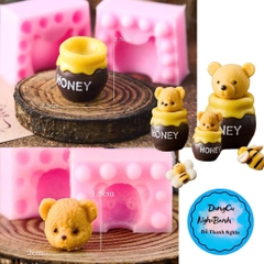 Khuôn Silicon - Động Vật - Gấu Honey 2 Mảnh 2.5cm