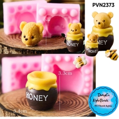 Khuôn Silicon - Động Vật - Gấu Honey 2 Mảnh 3.3cm