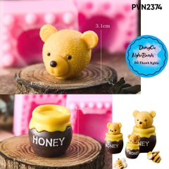 Khuôn Silicon - Động Vật - Gấu Honey 2 Mảnh 4.3cm