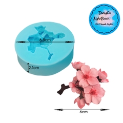 Khuôn Silicon - Hoa Mai Đào - 6cm Chùm Mai Cành