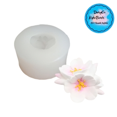 Khuôn Silicon - Hoa Mai Đào - 6.5cm - Chùm Kèm Lá