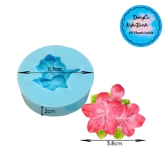 Khuôn Silicon - Hoa Mai Đào - 5.8cm - Chùm Kèm Lá