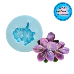 Khuôn Silicon - Hoa Mai Đào - 5.8cm - Chùm Kèm Lá