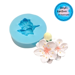 Khuôn Silicon - Hoa Mai Đào - 5.8cm - Chùm Kèm Lá