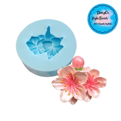 Khuôn Silicon - Hoa Mai Đào - 5.8cm - Chùm Kèm Lá
