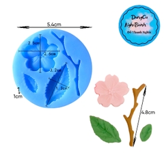 Khuôn Silicon - Hoa Mai Đào 4c - Kèm Cành Lá