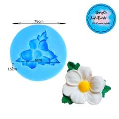 Khuôn Silicon - Hoa Mai Đào - 5cm - 6 Cánh Kèm Lá