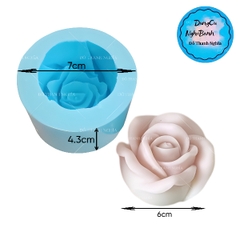 (Lỗi) Khuôn Silicon - Hoa Hồng Nở - Hồng A2 6cm