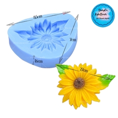 Khuôn Silicon - Hoa Hướng Dương - Mặt Kèm Lá 7cm
