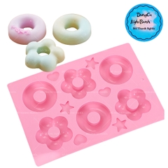 Khuôn Silicon - Donut - Hoa Sao 6.7cm 6c
